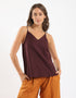 Top in cotton thin straps with a V-neckline